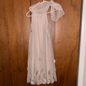 Rye Sheer Cream Dress with Unique Accents